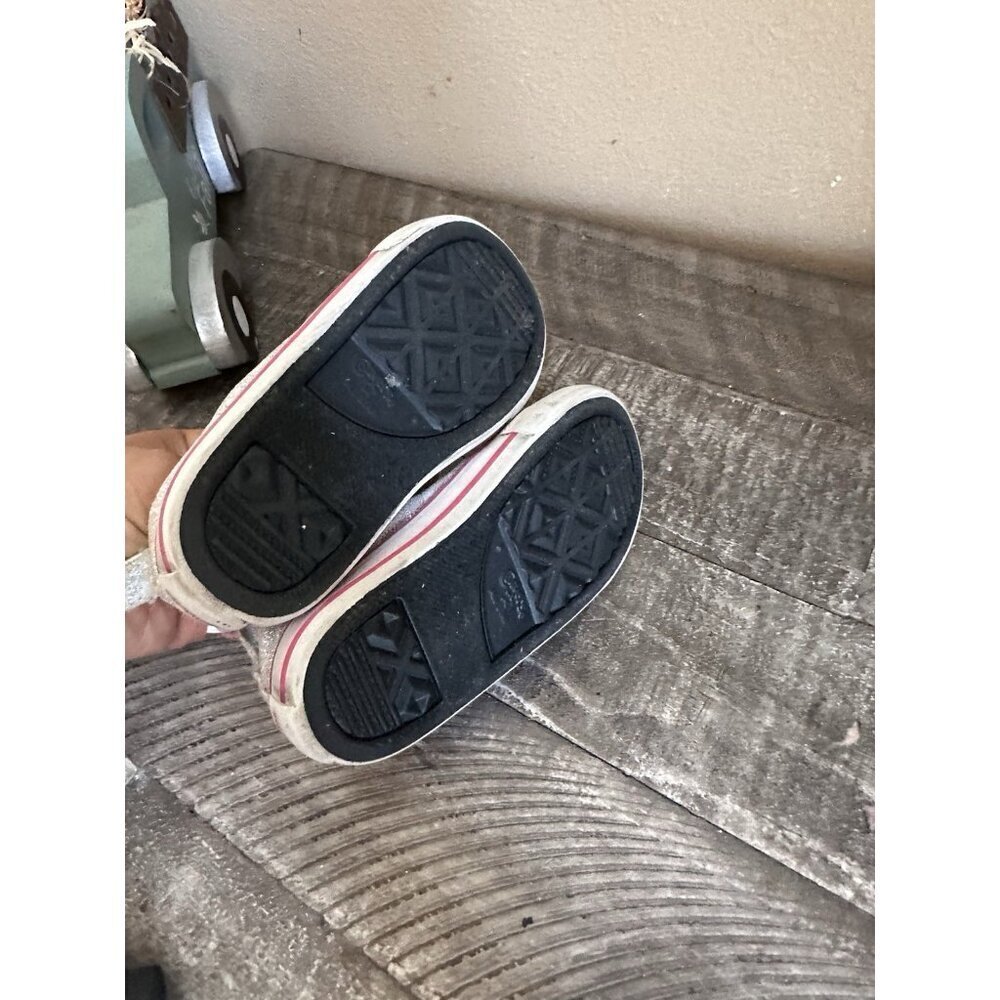 Converse CT All Star Simple Slip OX Silver/Pink Toddler Girl's Sneakers-Sz 7 - Picture 5 of 5